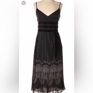 black wedding dress for guest Black Midi Wedding Guest Dress with Beaded Flowers PromGirl